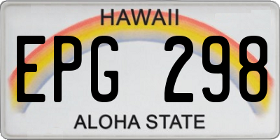 HI license plate EPG298