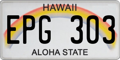 HI license plate EPG303
