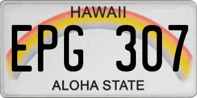 HI license plate EPG307