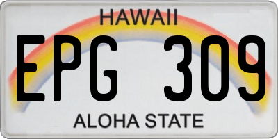 HI license plate EPG309