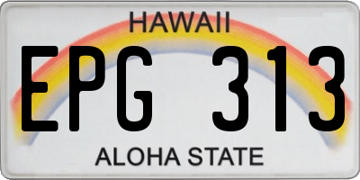 HI license plate EPG313