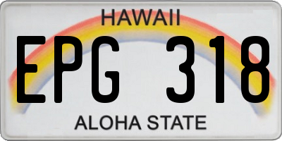 HI license plate EPG318