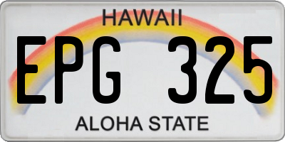 HI license plate EPG325