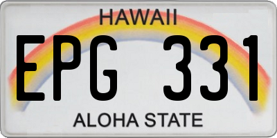 HI license plate EPG331