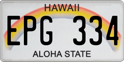 HI license plate EPG334