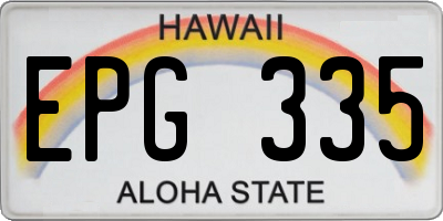 HI license plate EPG335