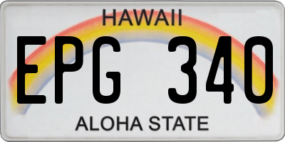 HI license plate EPG340
