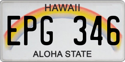 HI license plate EPG346
