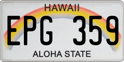 HI license plate EPG359