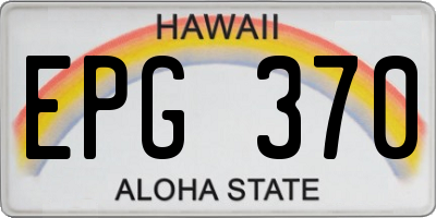 HI license plate EPG370