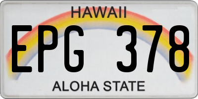 HI license plate EPG378