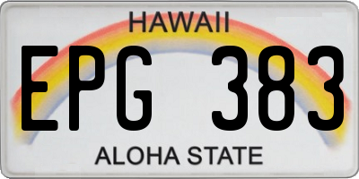 HI license plate EPG383