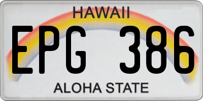 HI license plate EPG386