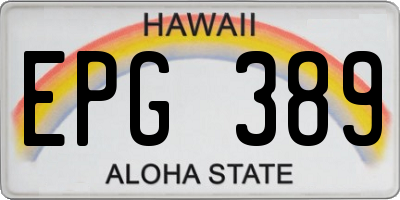 HI license plate EPG389