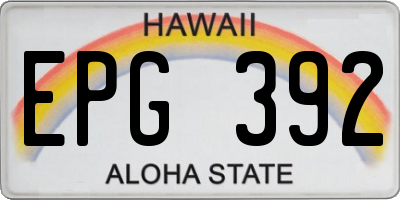 HI license plate EPG392