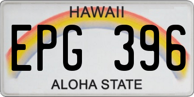 HI license plate EPG396