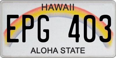 HI license plate EPG403