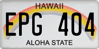HI license plate EPG404