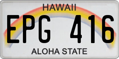 HI license plate EPG416