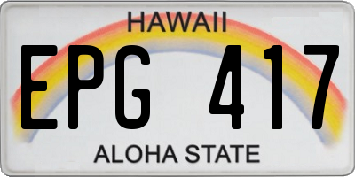 HI license plate EPG417