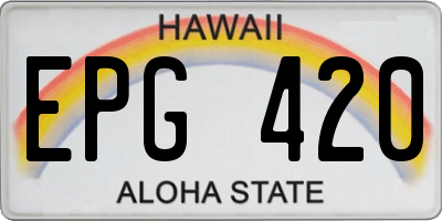 HI license plate EPG420