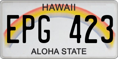 HI license plate EPG423