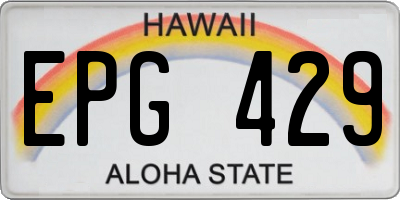 HI license plate EPG429
