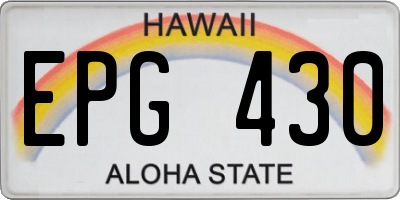 HI license plate EPG430