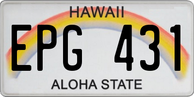 HI license plate EPG431