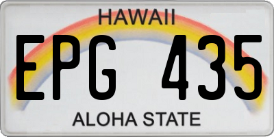 HI license plate EPG435
