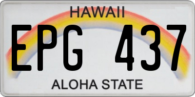 HI license plate EPG437