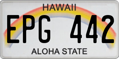HI license plate EPG442