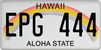 HI license plate EPG444