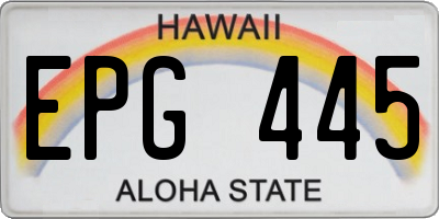 HI license plate EPG445