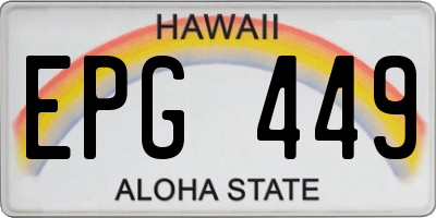 HI license plate EPG449