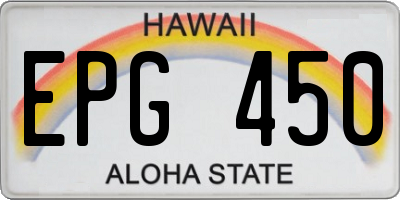 HI license plate EPG450