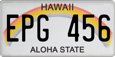 HI license plate EPG456