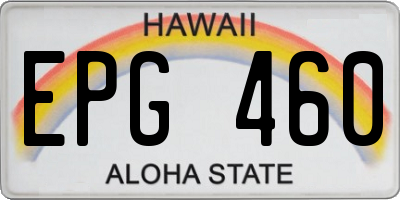 HI license plate EPG460