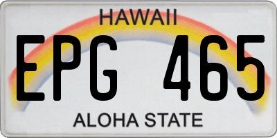 HI license plate EPG465