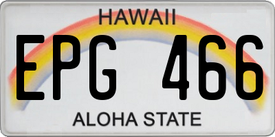 HI license plate EPG466