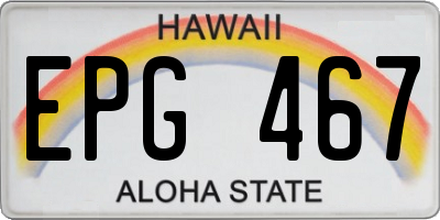 HI license plate EPG467
