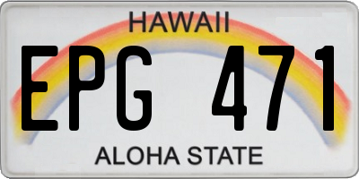 HI license plate EPG471