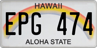 HI license plate EPG474