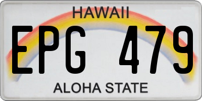 HI license plate EPG479