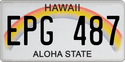 HI license plate EPG487