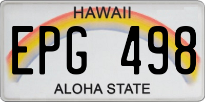 HI license plate EPG498