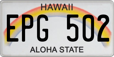 HI license plate EPG502