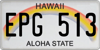 HI license plate EPG513