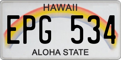 HI license plate EPG534