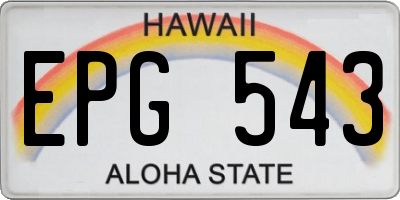 HI license plate EPG543